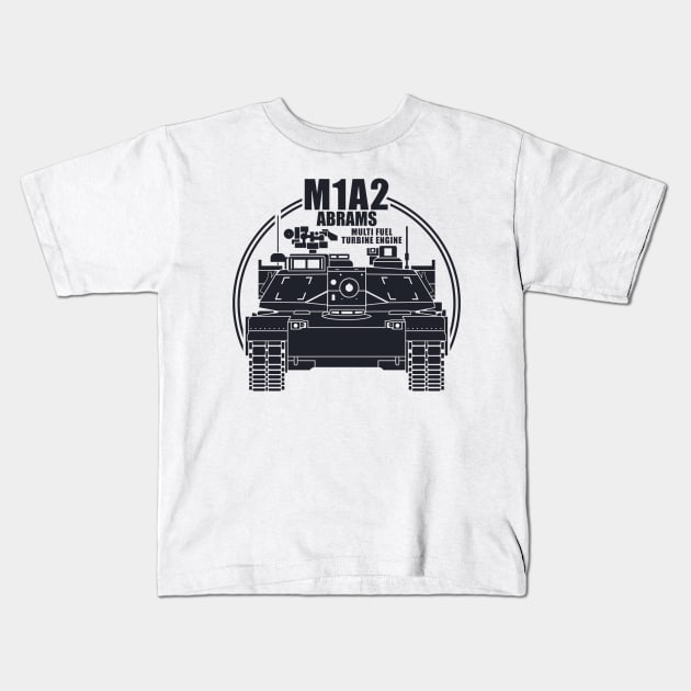 Battle Tank M1A2 Abrams Kids T-Shirt by Aim For The Face